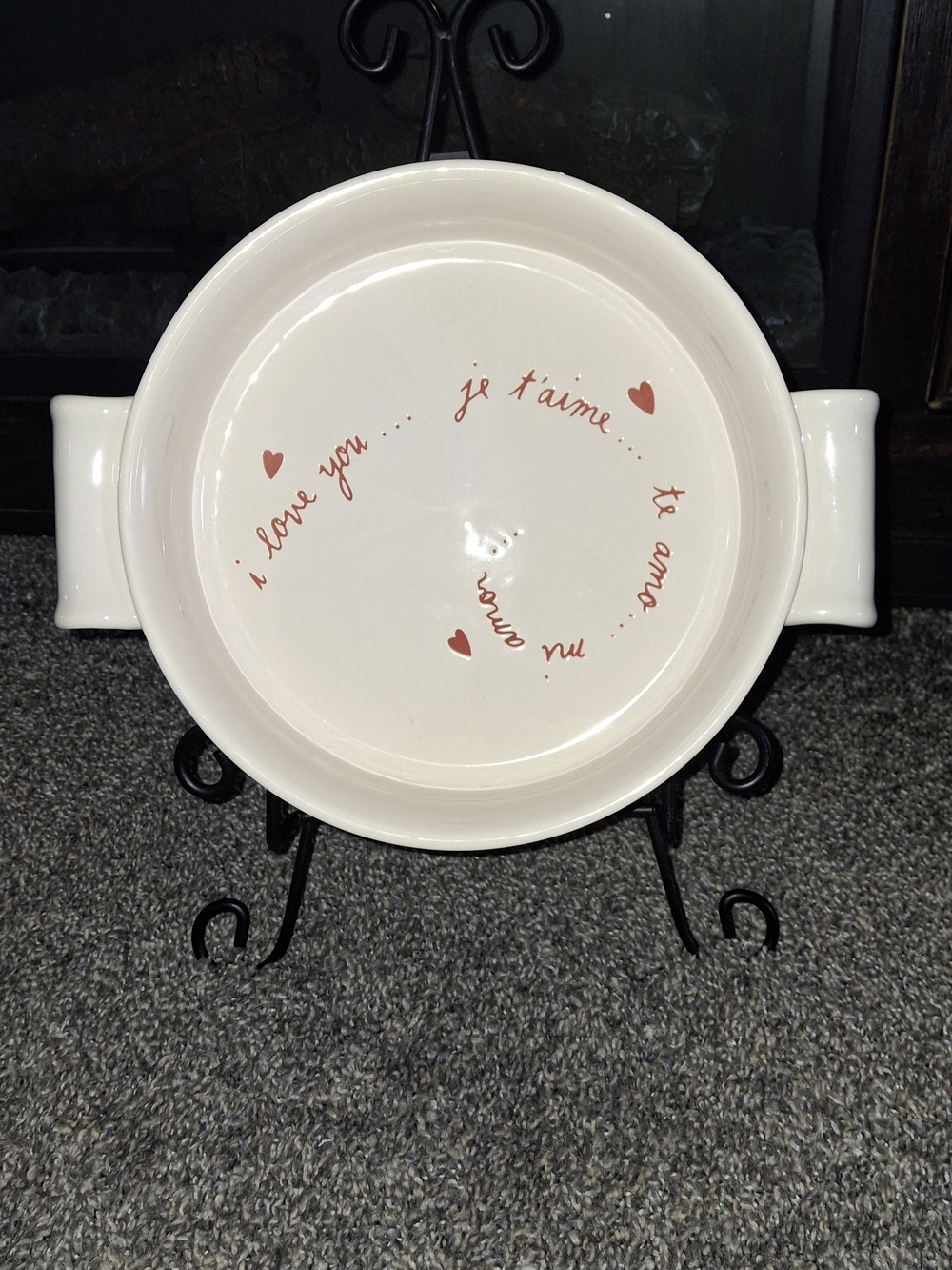 ❤️ NEW!! Rae Dunn White Ceramic Baker with Red Heart Script - Picture 2 of 5
